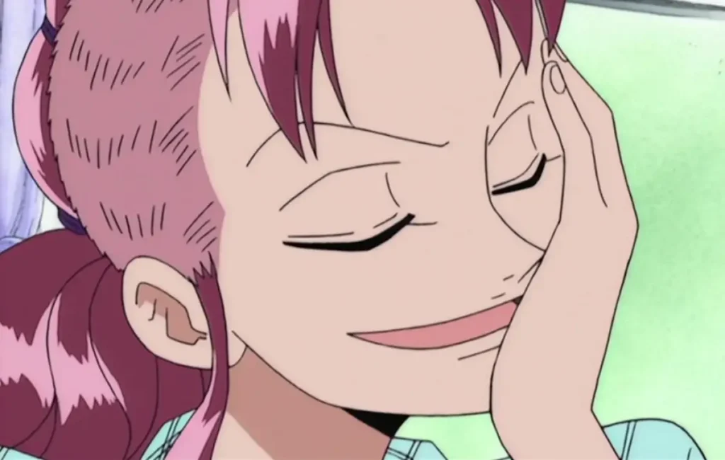 Bellemere, Nami's adoptive mother from One Piece, showing her caring smile before the Arlong tragedy