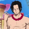 Portgas D. Ace from One Piece showing his confident demeanor as Whitebeard Pirates division commander